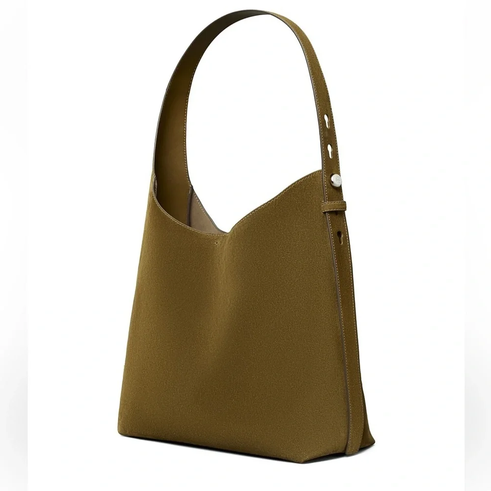 Tory Burch Olive Green Suede Romy Suede Hobo Bag